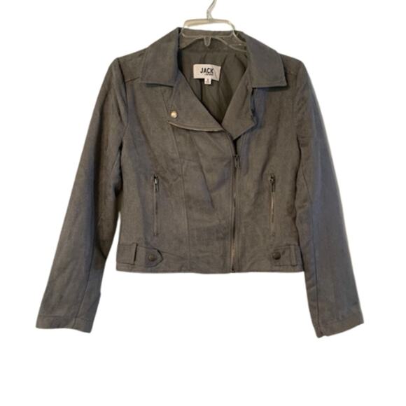 JACK by BB DAKOTA Moto Faux Suede Grey Jacket | S - Picture 1 of 6